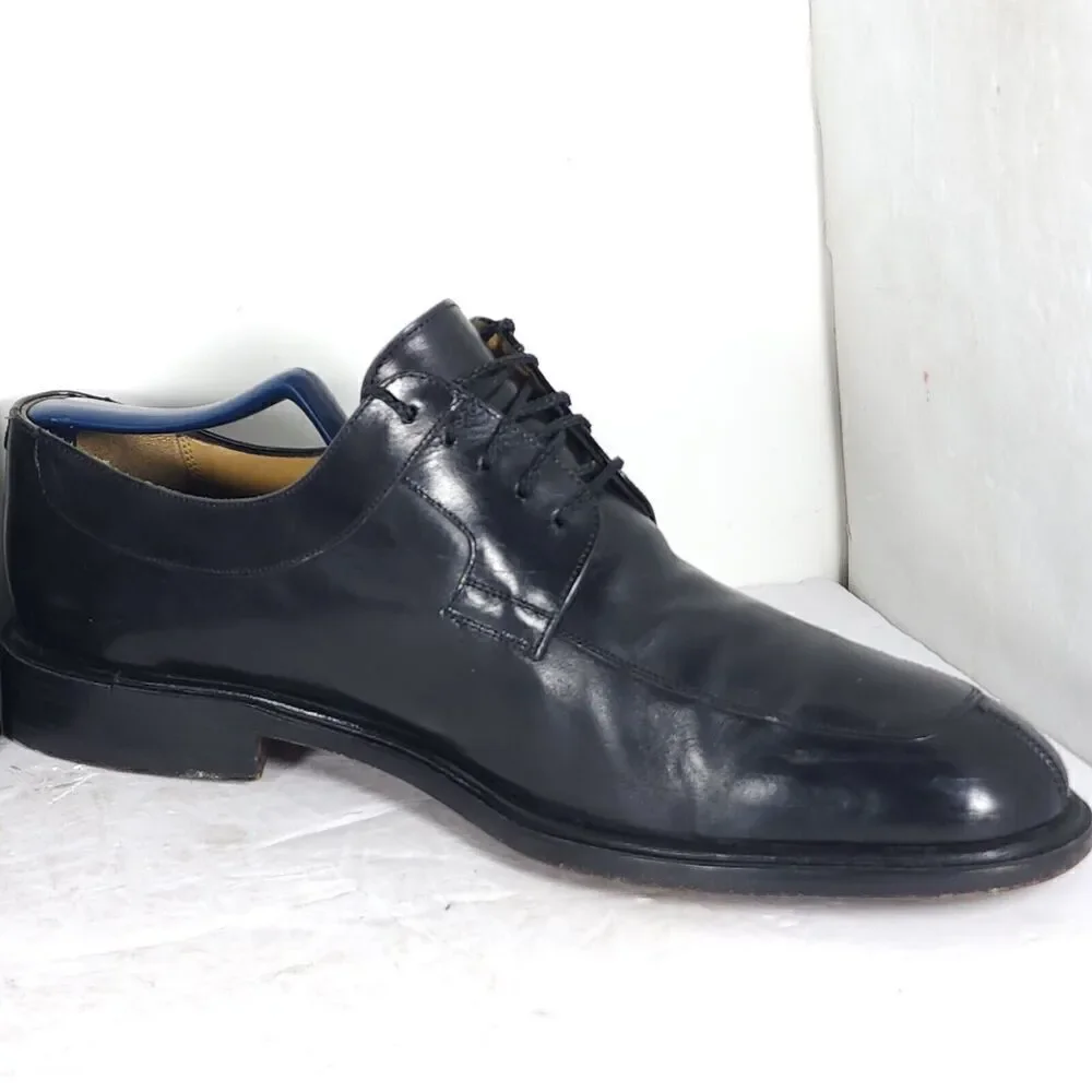 Mezlan Men’s Fiore US10M Black Leather Split Toe Derby Dress Shoes Made In Spain